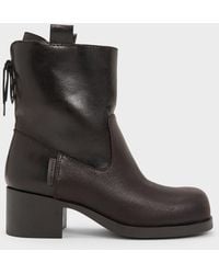 Charles & Keith - Rosamond Back-Lace Calf Boots - Lyst