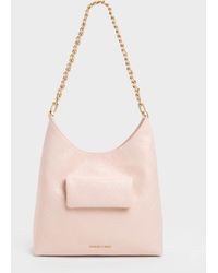 Charles & Keith - Duo Quilted Front-Pocket Chain Hobo Bag - Lyst