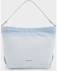 Charles & Keith - Sianna Denim Slouchy Hobo Bag - Lyst