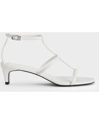 Charles & Keith - T-Bar Kitten-Heel Ankle-Strap Sandals - Lyst