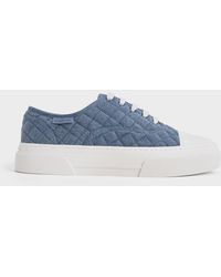 Charles & Keith - Joshi Denim Quilted Sneakers - Lyst