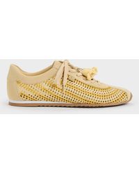 Charles & Keith - Jace Crochet & Suede Flower Sneakers - Lyst