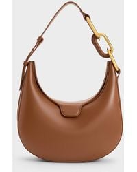 Charles & Keith - Kora Metallic-Accent Moon Bag - Lyst