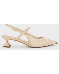 Charles & Keith - Slingpumps Aus Raffia Mit Skulpturalem Absatz - Lyst