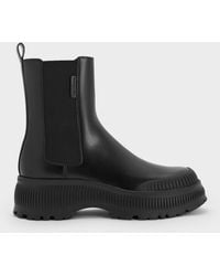 Charles & Keith - Darra Ridged-Sole Chelsea Boots - Lyst