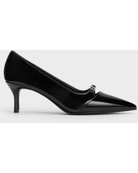 Charles & Keith - Patent Buckle-strap Pointed-toe Pumps - Lyst