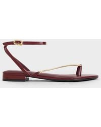 Charles & Keith - Chain-Strap Square-Toe Heeled Sandals - Lyst