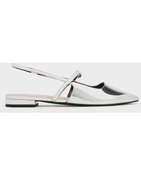 Charles & Keith - Trifina Metallic Pointed Slingback Flats - Lyst