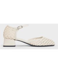 Charles & Keith - Woven D'Orsay Ankle-Strap Pumps - Lyst