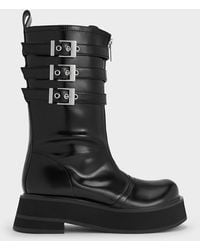 Charles & Keith - Nikki Triple-buckle Calf Boots - Lyst