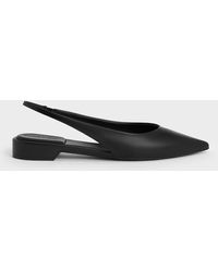 Charles & Keith - Pointed-Toe High-Vamp Slingback Flats - Lyst