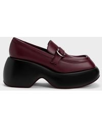 Charles & Keith - Buckled Platform Penny Loafers - Lyst