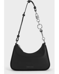 Charles & Keith - Lock & Key Chain Handle Trapeze Bag - Lyst