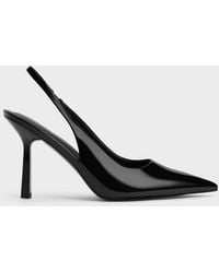 Charles & Keith - Patent Pointed-toe Slingback Pumps - Lyst