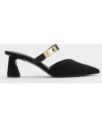 Charles & Keith - Lando Faux Suede Heeled Mules - Lyst