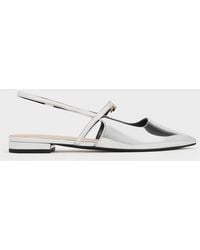 Charles & Keith - Trifina Metallic Pointed Slingback Flats - Lyst