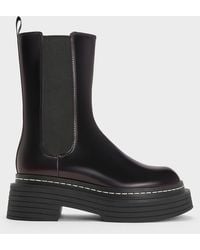 Charles & Keith - Stitch-Trim Platform Chelsea Boots - Lyst