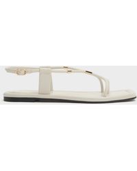 Charles & Keith - Zehentrenner-Sandalen Mit Metallic-Akzenten - Lyst