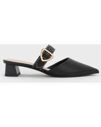 Charles & Keith - Sepphe Buckle-strap Heeled Mules - Lyst