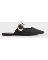 Charles & Keith - Buckle-strap Flat Mules - Lyst