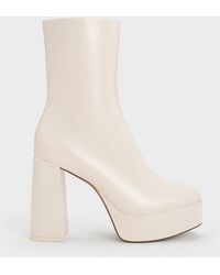 Charles & Keith - Patent Platform Side-zip Ankle Boots - Lyst