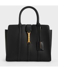Charles & Keith - Large Cesia Metallic Accent Tote Bag - Lyst