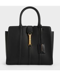 Charles & Keith - Large Cesia Metallic Accent Tote Bag - Lyst