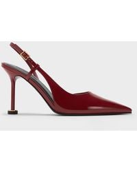 Charles & Keith - Wynn Patent Pointed-Toe Sculptural-Heel Slingback Pumps - Lyst