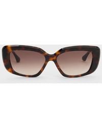 Charles & Keith - Alix Recycled Acetate Tortoiseshell Metallic-Accent Butterfly Sunglasses - Lyst