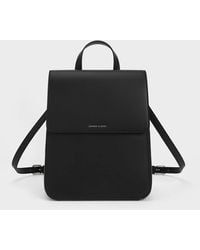 Charles & Keith - Front Flap Structured Backpack - Lyst
