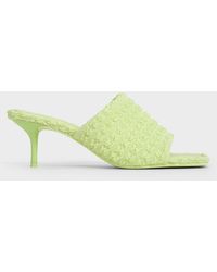 Charles & Keith - Loren Textured Kitten-Heel Mules - Lyst