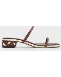 Charles & Keith - Double-strap Braided-heel Mules - Lyst
