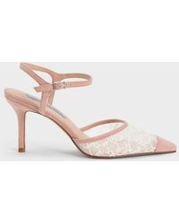 Charles & Keith - Beaded Mesh Ankle Strap Pumps - Lyst