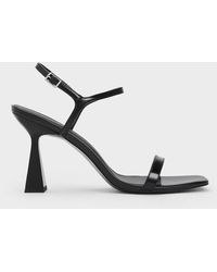 Charles & Keith - Square Toe Trapeze Heel Sandals - Lyst