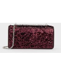 Charles & Keith - Paffuto Sequinned Wallet On Chain - Lyst