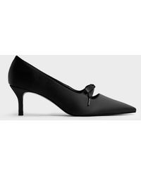 Charles & Keith - Venetia Satin Bow Pointed Pumps - Lyst