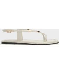 Charles & Keith - Metallic-accent Toe-ring Sandals - Lyst
