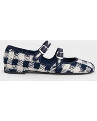 Charles & Keith - Checkered Double-Strap Mary Jane Flats - Lyst