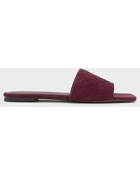 Charles & Keith - Ivette Faux Suede Woven Slide Sandals - Lyst