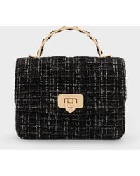 Charles & Keith - Cressida Tweed Quilted Top Handle Bag - Lyst