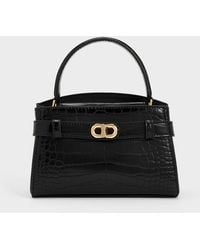 Charles & Keith - Aubrielle Croc-effect Top Handle Bag - Lyst