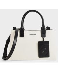 Charles & Keith - Double Top Handle Structured Bag - Lyst