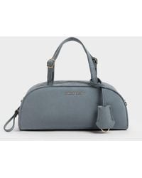 Charles & Keith - Vega Faux Suede Elongated Bowling Bag - Lyst