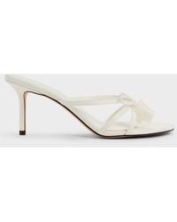 Charles & Keith - Bow Flower-Pearl Heeled Mules - Lyst