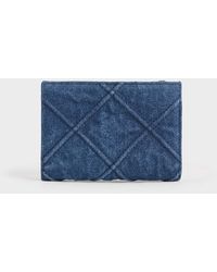 Charles & Keith - Eleni Denim Quilted Wallet - Lyst