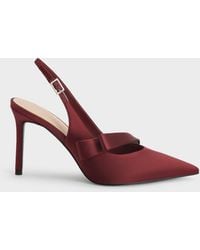 Charles & Keith - Satin Pleated-strap Slingback Pumps - Lyst