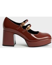 Charles & Keith - Patent Block Heel Mary Janes - Lyst