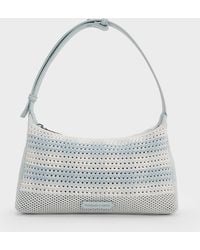 Charles & Keith - Ida Checkered Knitted Shoulder Bag - Lyst