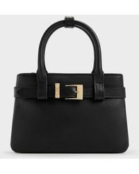 Charles & Keith - Jody Leather Belted Tote Bag - Lyst