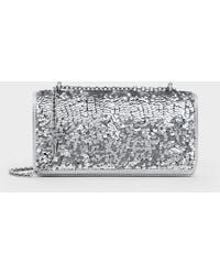 Charles & Keith - Paffuto Sequinned Wallet On Chain - Lyst